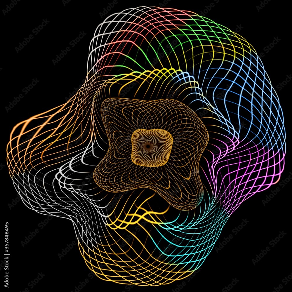 abstract mózg fraktal geometria spirala - obrazy, fototapety, plakaty 