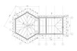 © Free_styler - Gazebo frame with bbq grill vector illustration. Detailed architectural plan
