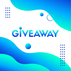 Wall Mural - giveaway blue liquid template. vector abstract fluid background for social media contest