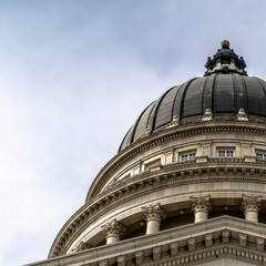 Wall Mural - Square Dome and pediment of Utah State Capital building in Salt Lake City against sky