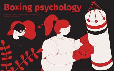 Wall Mural - Boxing Psychology Isometric Background