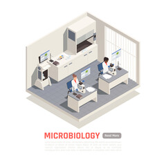 Wall Mural - Biotechnology Isometric Illustration