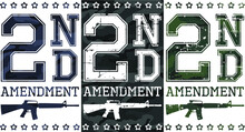 Second Amendment (US Constitution) Artworks For T-shirt, Posters... Camouflage And Grunge Textures.