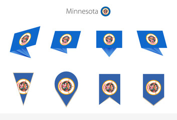 Wall Mural - Minnesota US State flag collection, eight versions of Minnesota vector flags.