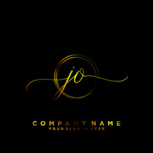 JO Initial Handwriting Logo Vector