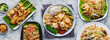 canvas print picture - assorted thai food in flat lay composition