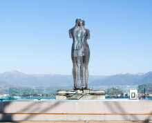 A Moving Metal Sculpture. Man And Woman Or Ali And Nino. Batumi, Georgia.