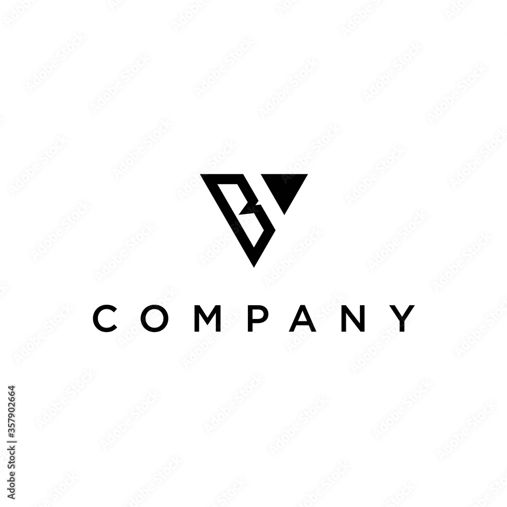initial BV letter logo design vector with flat monogram idea Stock ...