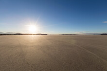 Afternoon Sun At El Mirage Dry Lake Bed In Mojave Desert Area Of Southern California.