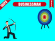 © Teymuraz - Successful Hit. Businessman hit the target. Business illustration.
