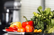 © stockbusters - Fresh vegetables at kitchen. Closeup organic food at professional kitchen.
