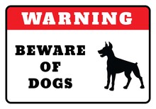 Warning Board- Beware Of Dogs Sign Drawing By Illustration