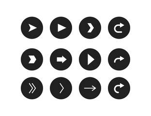 Wall Mural - right arrow, simple icon for your desidn. round arrow illustration set in vector flat