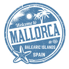 Wall Mural - Welcome to Mallorca sign or stamp