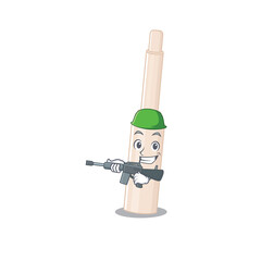 Poster - A cartoon picture of Army concealer stick holding machine gun