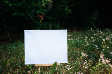 White empty mockup template poster canvas painting