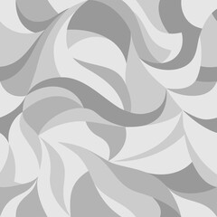 Wall Mural - Curly waves tracery, white curved lines, stylized abstract petals pattern. Vector seamless background. Leaflets texture wallpapers for printing on paper or fabric 