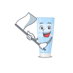 Poster - A heroic eye cream mascot character design with white flag