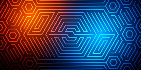 Abstract technology background of lines .Neon symbol of new technologies.Vector illustration
