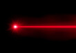 Red laser beam ray on transparent background. Realistic vector illustration