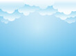 Clouds background. Vector wide horizontal illustration. Sky wallpaper