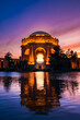 The Palace of Fine Arts at Sunset in San Francisco, California