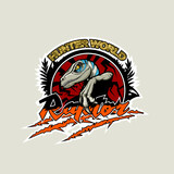 Fototapeta  - Hunter world, logo with a raptor in the center.