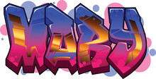 Mary Name Text Graffiti Word Design