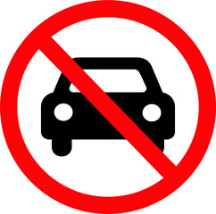 No parking road warning sign