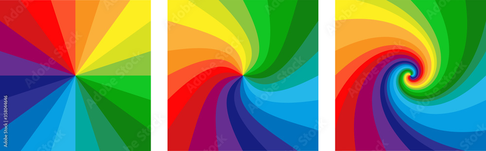 Background with rainbow colored spirals	 - obrazy, fototapety, plakaty 