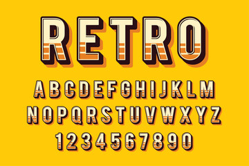 3D alphabet with retro style