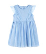 Blue child girl's dress isolated.Kid clothes.