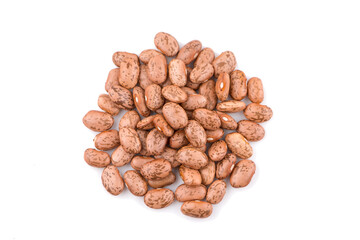 Wall Mural - Pile of pinto beans isolated on white background