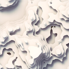 Leinwandbilder - Abstract 3d rendering white background. Wavy geometric lines for graphic design