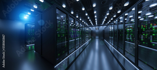 Data server rack center. Backup cloud service