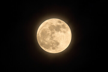 Wall Mural - a full supermoon glowing in the night sky over canada on may 6, 2012