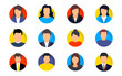 Set of People avatar faces. Avatar Profile Man and Woman. Different human face icons for video game, Internet forum, account. User picture, face icons, picture to represent online user in social net