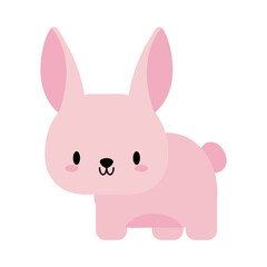 Wall Mural - cute rabbit baby kawaii, flat style icon