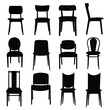 © Наталья Выгузова - The chairs in the set for the house and office. Stools of different shapes. Vector image.
