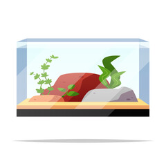 Wall Mural - Fish tank aquarium vector isolated illustration