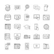 © Grgroup - silhouette style icon set design, Education online and elearning theme Vector illustration