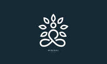 A Line Art Icon Logo Of A Yoga Person With A Tree