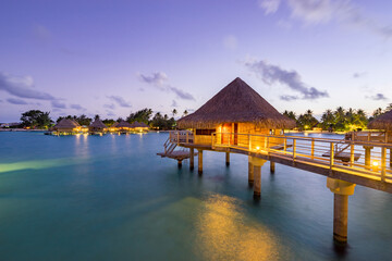 Wall Mural - sunset at a luxury beach resort