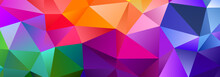 Color Blend Rainbow Trendy Low Poly BG Design