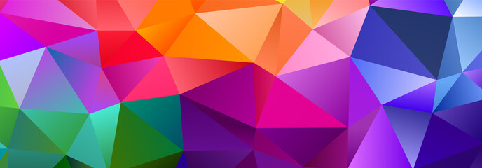 Wall Mural - color blend rainbow trendy low poly bg design