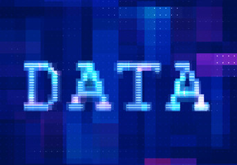 Data network Internet Mobile icon technology blue background. Abstract digital machine learning with digital future design concept. 