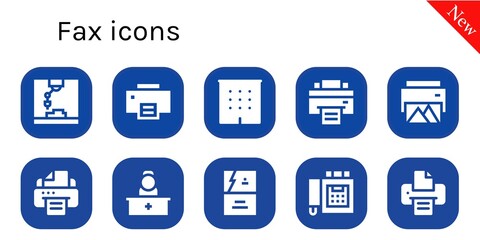 Sticker - fax icon set