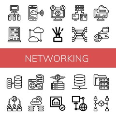 Wall Mural - networking simple icons set