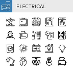 Wall Mural - electrical icon set