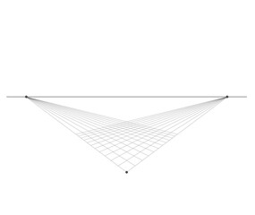 Wall Mural - perspective grid background 3d vector illustration. model projection background template. line two p